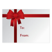 Red Bow Gift Tag Business Card Templates