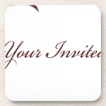 Red Bow Wedding Collection Drink Coasters