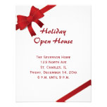 Red Bows Holiday Open House Party Invitation