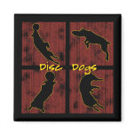 Red Boxes Flying Disc Dogs Refrigerator Magnets