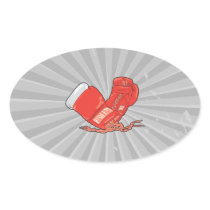 red boxing gloves vector oval stickers