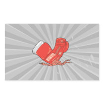 red boxing gloves vector rectangular sticker