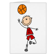 Red Boys Basketball T-shirts and Gifts Greeting Card