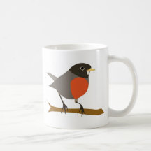 Red Breasted Robin on Branch Mug