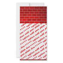 Red Brick w/Spotlight Background Photo Card Template