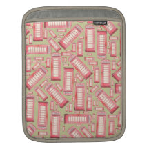 Red British phone pattern iPad Sleeves