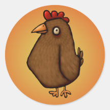 Red Brown Chicken Standing Tall Sticker