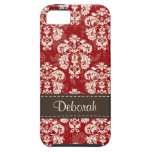 Red Brown Damask iPhone 5 Case Mate Tough