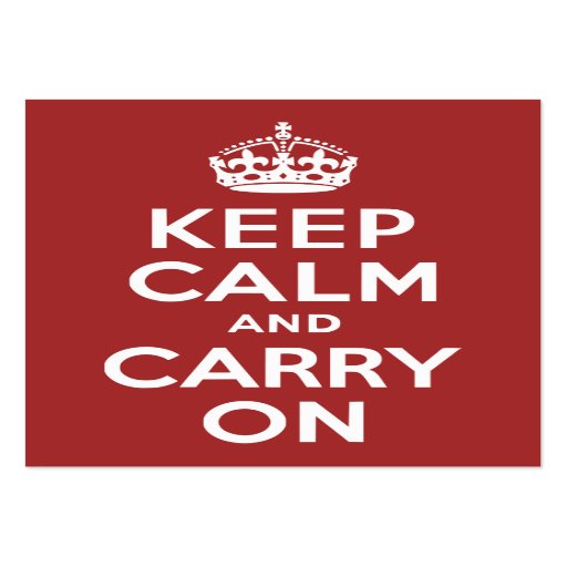 Red Brown Keep Calm and Carry On Business Card