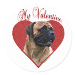 Red Bullmastiff My Valentine - Sticker
