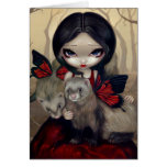 "Red Butterfly Ferrets" Greeting Card