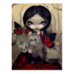 "Red Butterfly Ferrets" Postcard