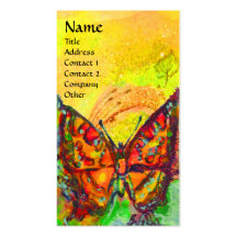 RED BUTTERFLY IN YELLOW BUSINESS CARD TEMPLATES