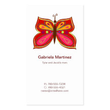 Red Butterfly Mommy Calling Cards Business Card Templates