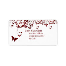 Red Butterfly Personalized Address Labels