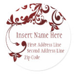 Red Butterfly Return Address Round Stickers