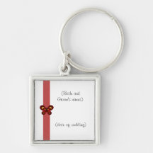 Red Butterfly Ribbon Wedding Key Chain