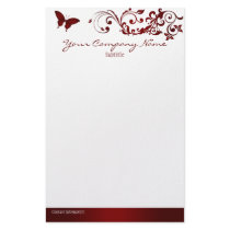 Red Butterfly Stationery Design