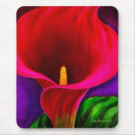 Red Cala Lily Flower Painting Art - Multi mousepads