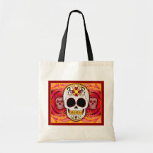 Red Calavera Tote Bag