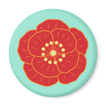 Red Camellia Fridge Magnets