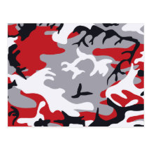 Red Camouflage Postcard