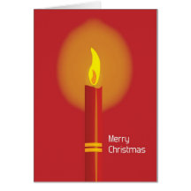 Red Candle Christmas Card