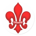 Red Candy Holiday Fleur de lis Stickers