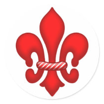 Red Candy Holiday Fleur de lis Stickers
