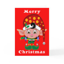 Red Cap Elf Greeting Cards