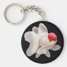 Red Cap Oranda Goldfish Keychain
