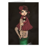 Red Cape Quantum Cutie Girl Greeting Card