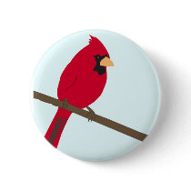 Red Cardinal Button