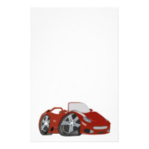 Red Cartoon Car Art Customized Stationery