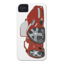 Red Cartoon Car Art iPhone 4 Case-Mate Case