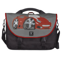 Red Cartoon Car Art Laptop Bag