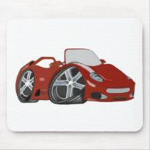 Red Cartoon Car Art Mousepad