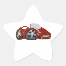 Red Cartoon Car Art Sticker