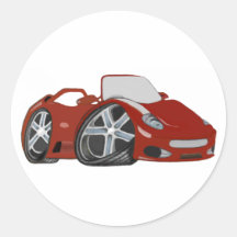 Red Cartoon Car Art Sticker