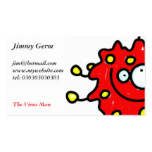 Red Cartoon Germ Business Card Template