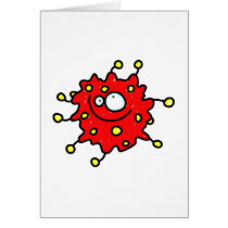 Red Cartoon Germ Cards
