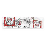 Red Cartoon Monster Bumper Sticker