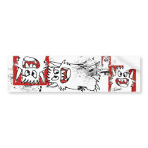 Red Cartoon Monster Bumper Sticker