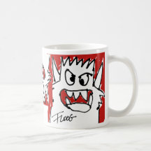 Red Cartoon Monster Coffee Mug