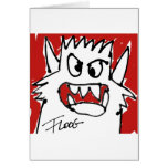 Red Cartoon Monster Greeting Card