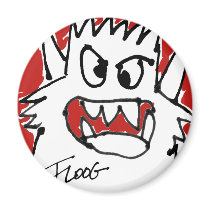 Red Cartoon Monster Refrigerator Magnets