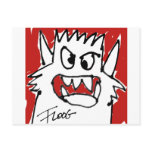 Red Cartoon Monster Postcard