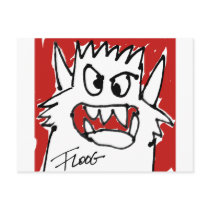 Red Cartoon Monster Postcard