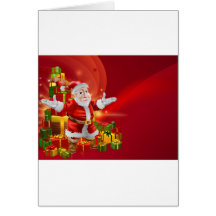 Red cartoon Santa Background Greeting Cards