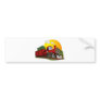 Red Cartoon Steam Engine Bumper Sticker